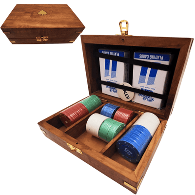 Elegant Pokerset i Trälåda – 100 marker - DNU-102