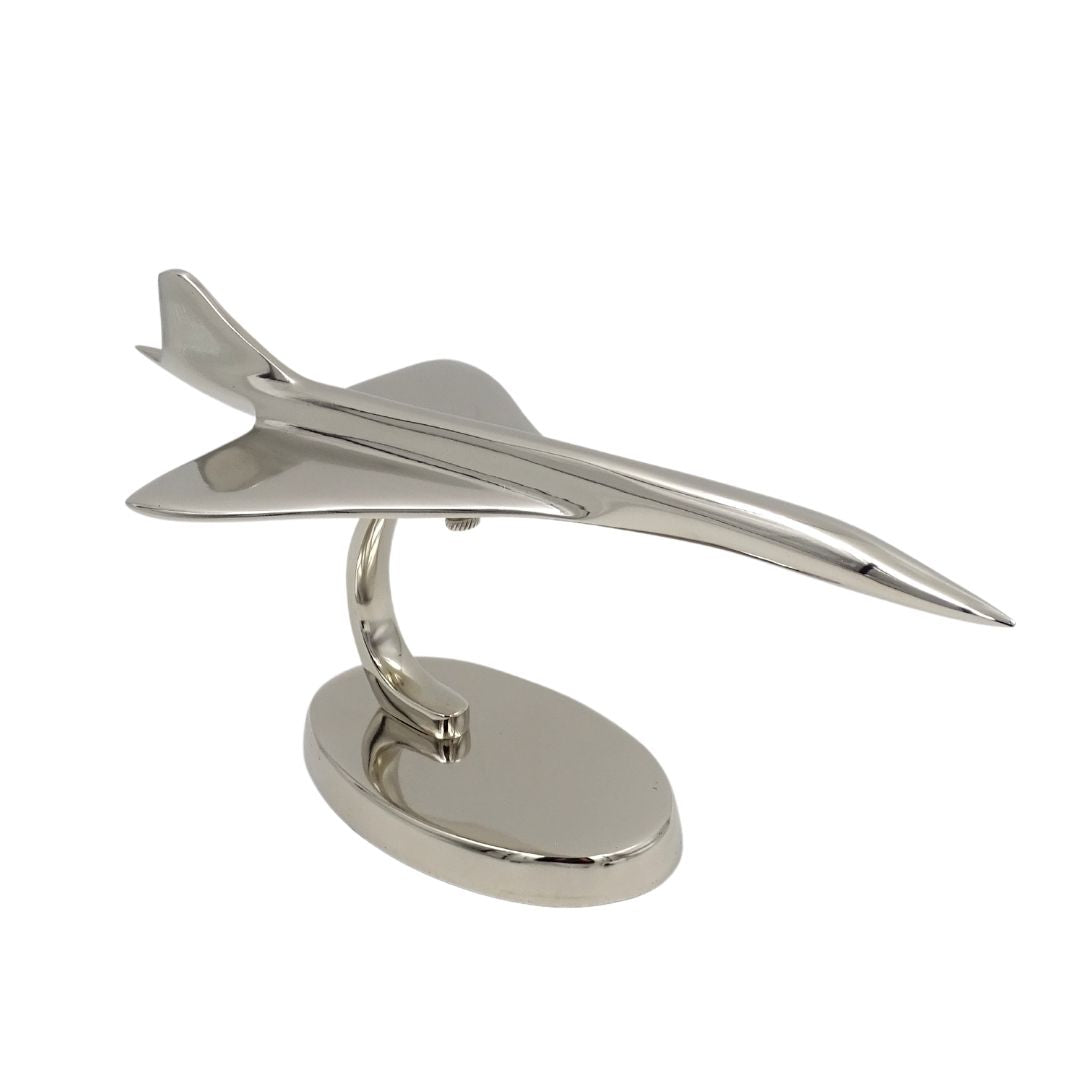 Metallmodell av Concorde-flygplan - flygets ikon - CON