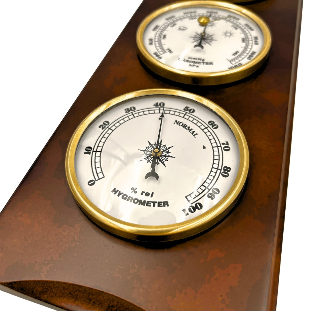 Elegant väderstation – barometer, termometer och hygrometer, 36cm, retro - YG336