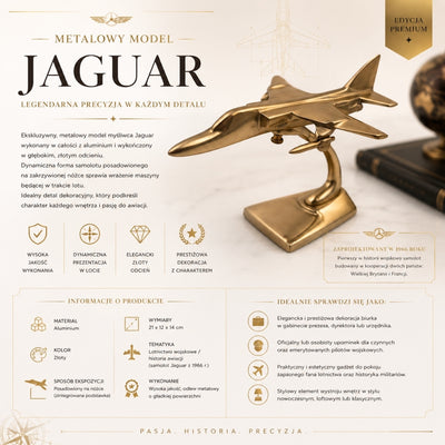 Metallmodell av Jaguar-stridsflygplan, present till pilot – JAG