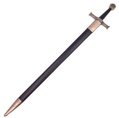 Riddarsvärd i stål 84 cm i skida - replik - SW-114