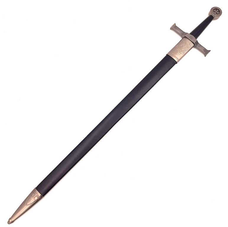 Riddarsvärd i stål 84 cm i skida - replik - SW-114