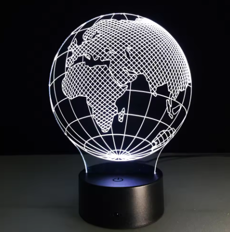 LED-lampa - Glob - 7 olika färger - USB - P108