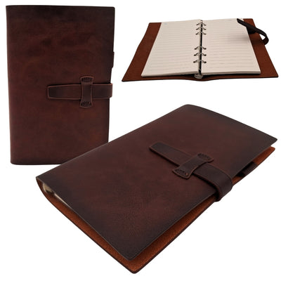 Elegant A6-läderanteckningsbok retro vintage med lås – dagbok – EE3