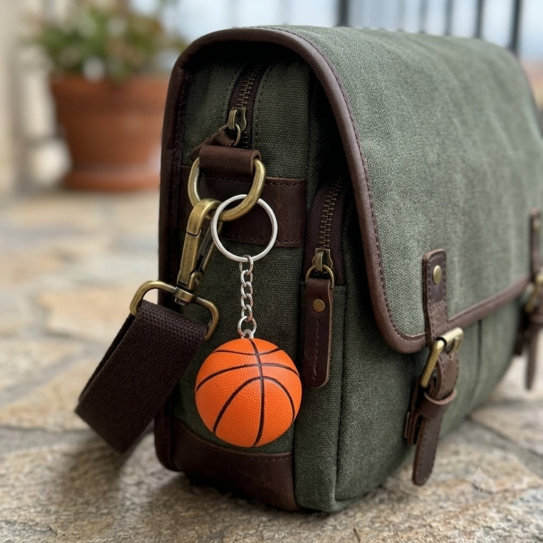 Sportnyckelring med basketboll – present till basketspelare - BBK-001