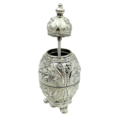 Silverfärgat öppningsbart Fabergéägg - SRWS