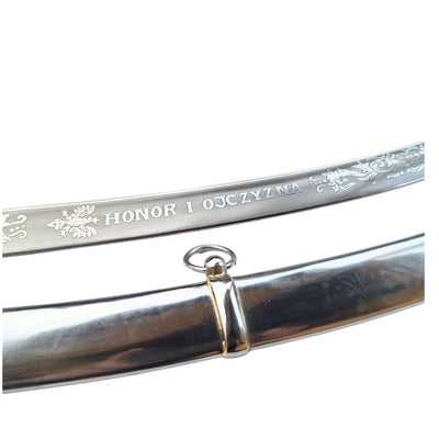 Replik av kavallerisabeln ”Radziwiłłówka” från 1917 med inskriptionen ”Ära och fosterland” – personlig gravyr, elegant present, ohärdat stål, längd 91 cm