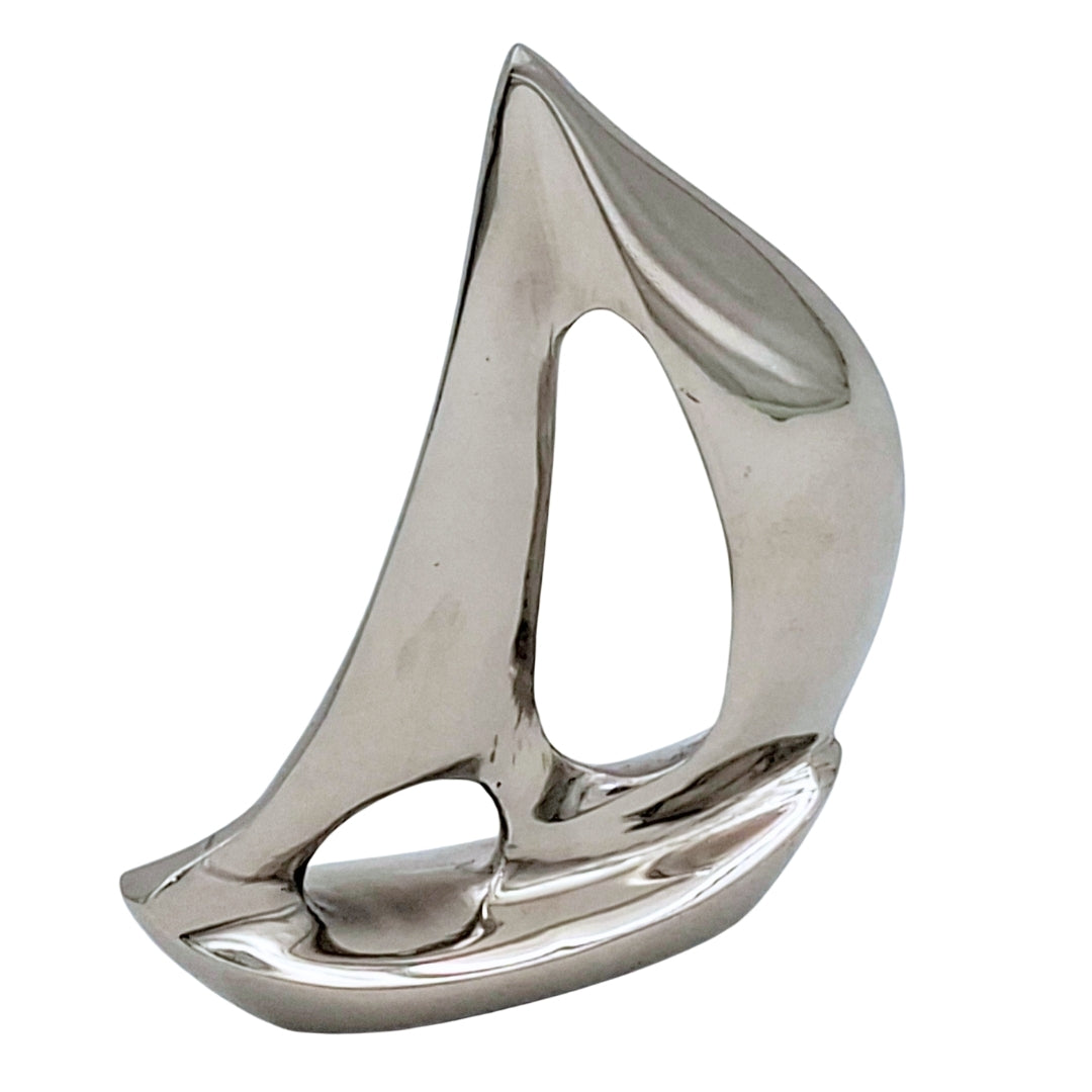 Elegant silverfärgad aluminiumbåt 12,5 cm med gravyrmöjlighet