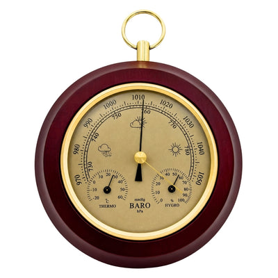 3-i-1 väderstation, termometer, barometer och hygrometer, rund - YG386