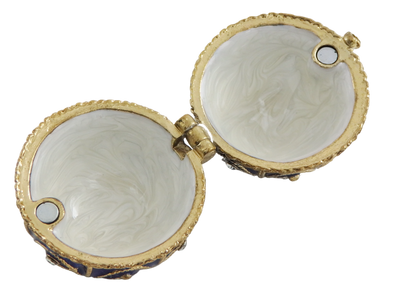 Exklusiv metallask med kristaller - Fabergéägg - B0748-17 BL