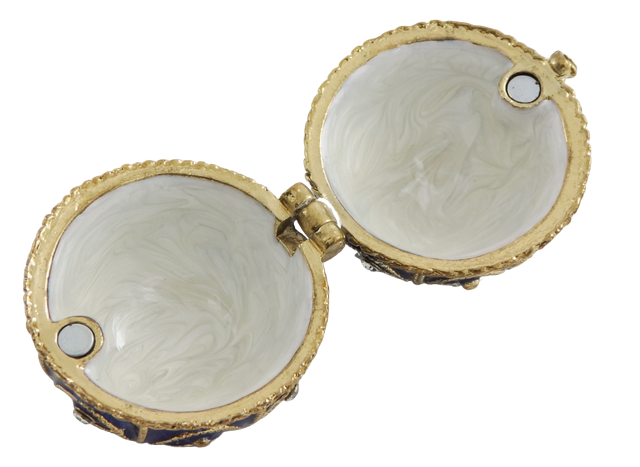 Exklusiv metallask med kristaller - Fabergéägg - B0748-17 BL