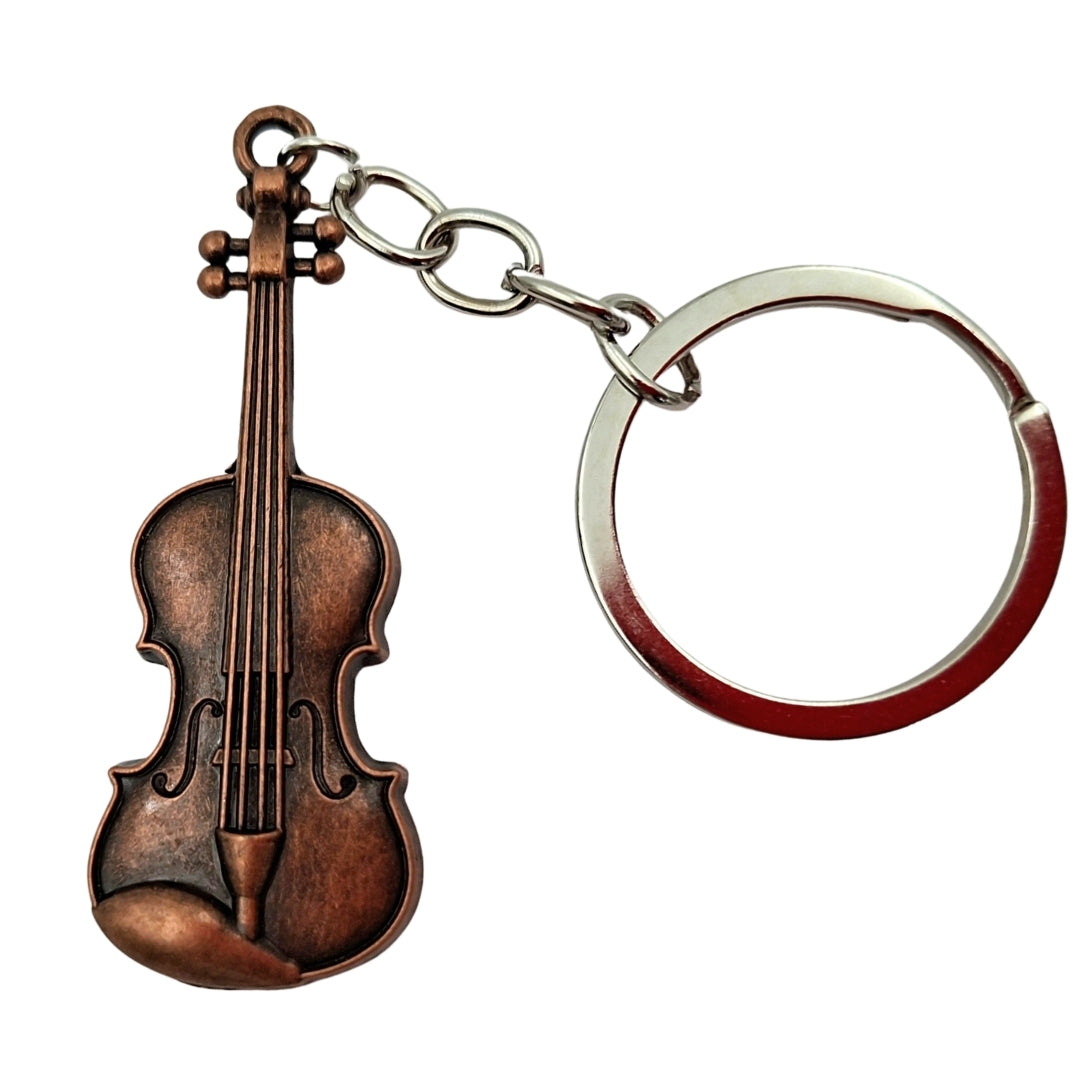 Musikalisk nyckelring i metall, fiol MKT-0145