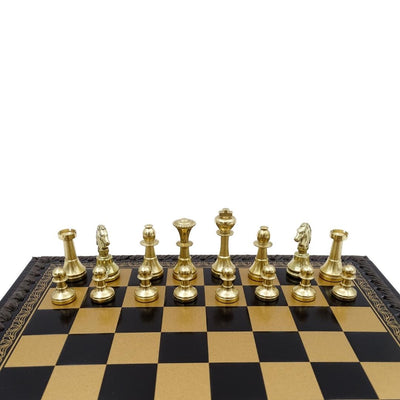Exklusivt mässingsschack Italfama 28x28 cm – N001