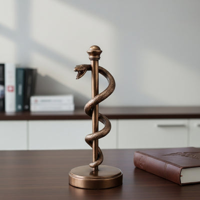 Asklepios stav figur present till läkare eller medicinare - 30 cm harts - MC-9634