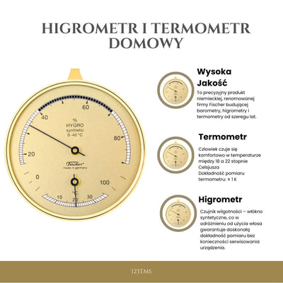 Premium hygrometer termometer för hemmet - Fischer - 123TMS
