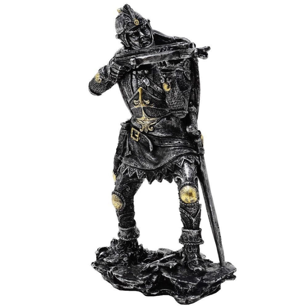Figur av medeltida riddare med armborst, 20cm, armborstskytt - retropresent - MC-23151