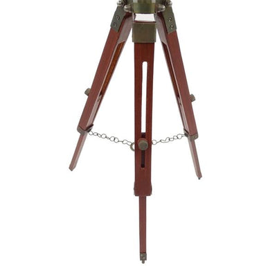 Elegant kolonialglob på trästativ NC2140 med justerbar höjd upp till 78 cm, laminerad karta i vita och bruna nyanser, perfekt som present med möjlighet till personlig gravyr