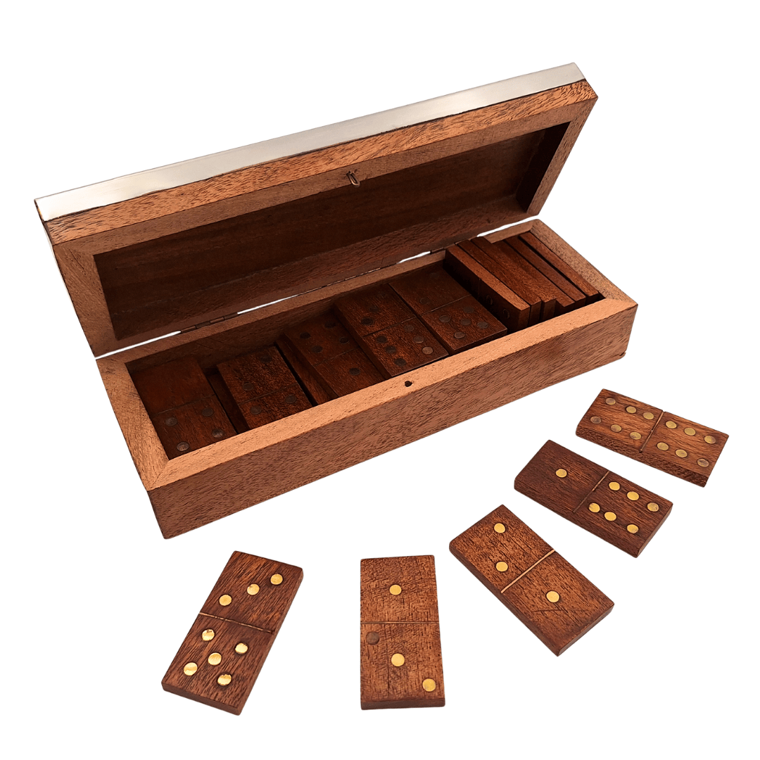 Domino i Trälåda med Aluminiumlock - DO-017