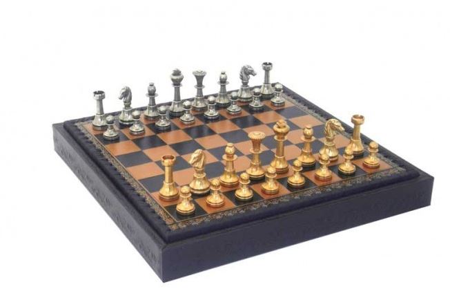 Exklusivt mässingsschack Italfama 28x28 cm – N001