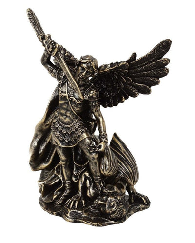 Figur Sankt Mikael som strider mot draken - polyresin - MC-23146