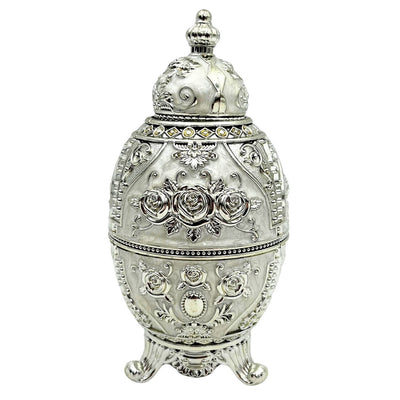 Silverfärgat öppningsbart Fabergéägg - SRWS