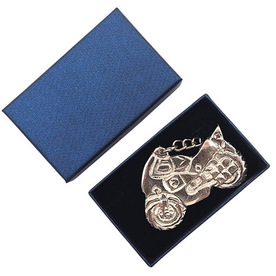 Nyckelring i metall med motorcykel i elegant ask – present till motorcyklist - MT203A