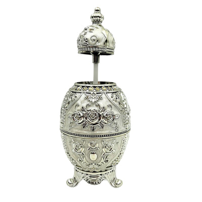 Silverfärgat öppningsbart Fabergéägg - SRWS