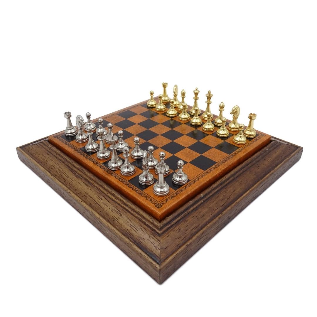 Exklusivt magnetiskt metallschack Italfama 18x18 cm – N300