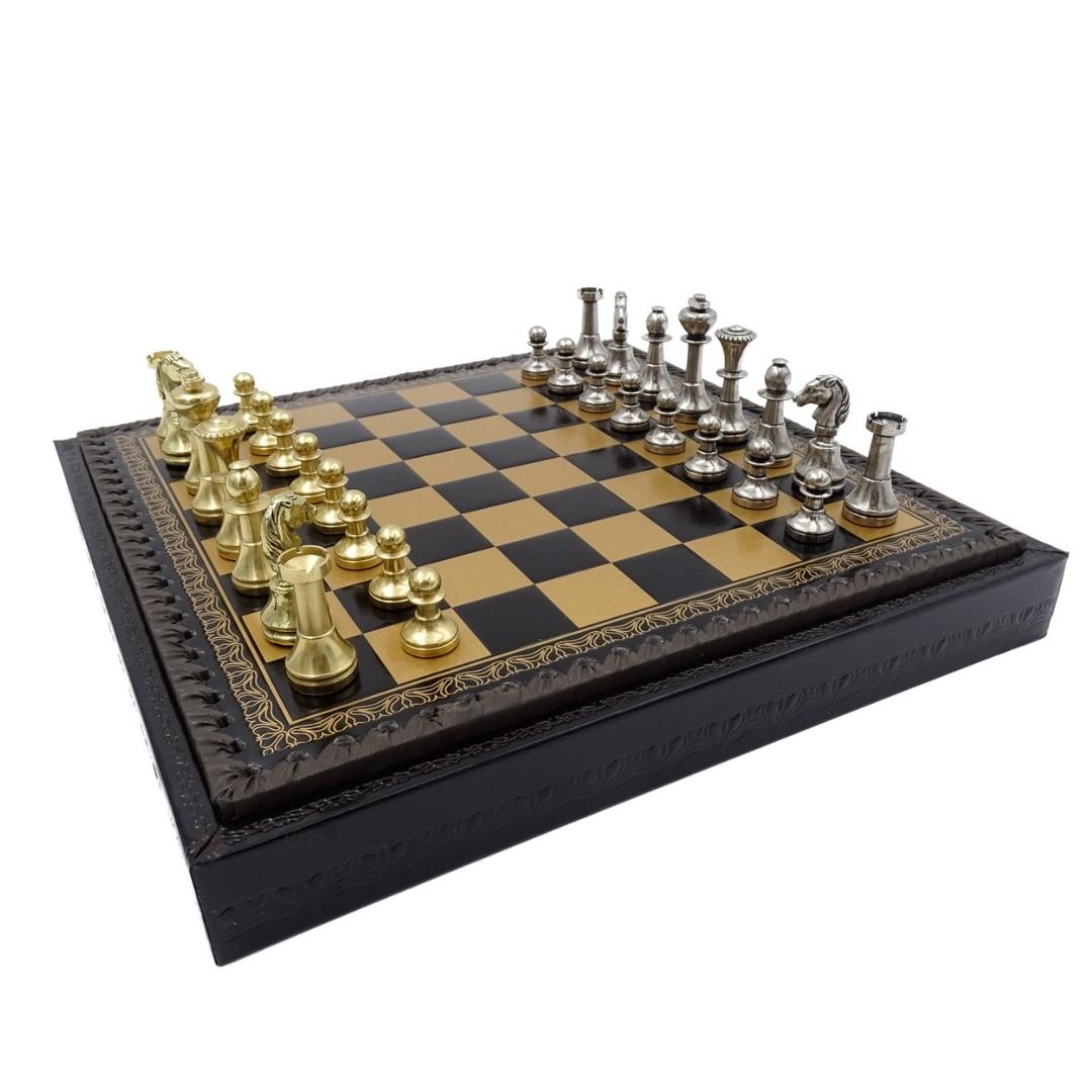 Exklusivt mässingsschack Italfama 28x28 cm – N001