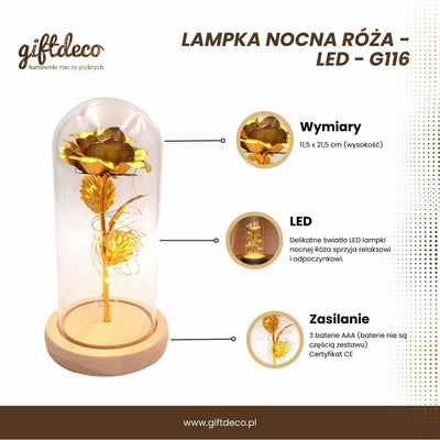 Nattlampa Ros - LED - G116