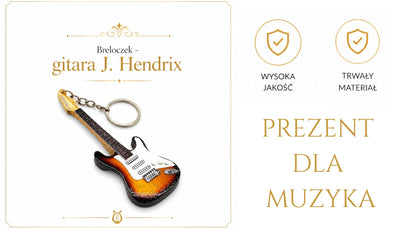 Nyckelring - gitarr J. Hendrix - mahogny - EGK-0320