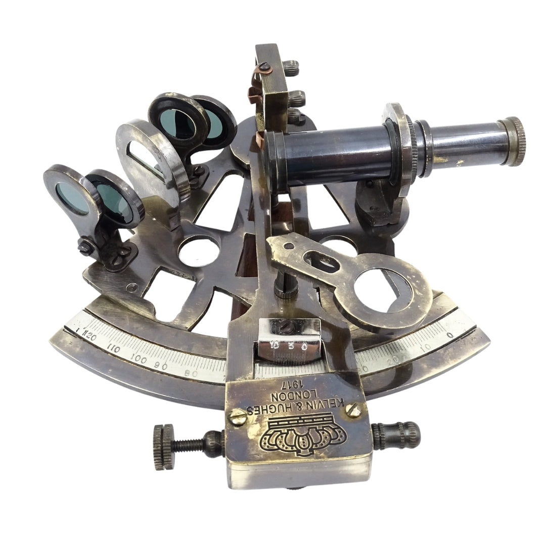 Sextant i mässing i läderklädd låda - NC1514B