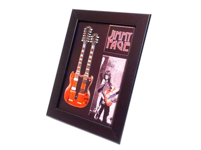 Mini-gitarr i Jimmy Page double neck-stil i ram FMG-011