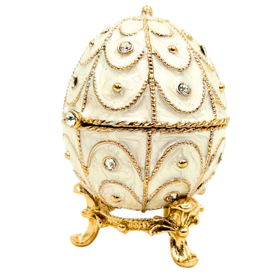 Exklusivt Fabergéägg-skrin i metall med kristaller - B0748-17WH