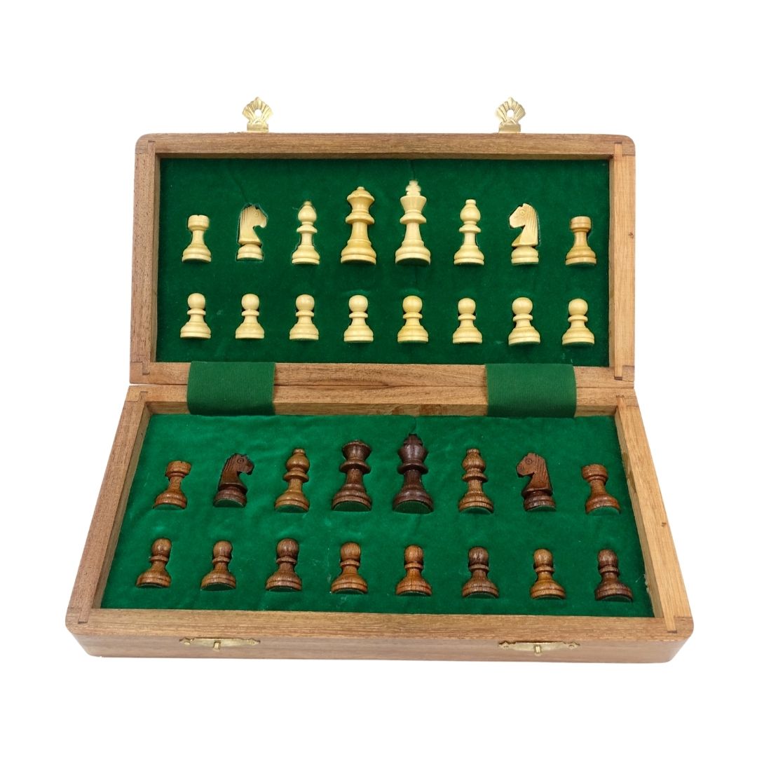 Magnetiskt träschack 30x30cm hopfällbart - G614