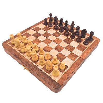 Magnetiskt träschack - strategispel - G201Z