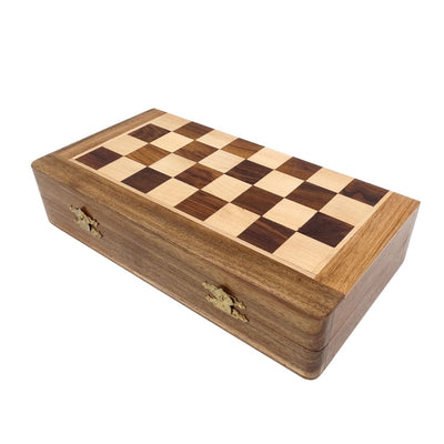 Magnetiskt träschack 30x30cm hopfällbart - G614