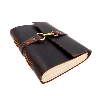 Elegant retro läderanteckningsbok 200 sidor vintage - AH06