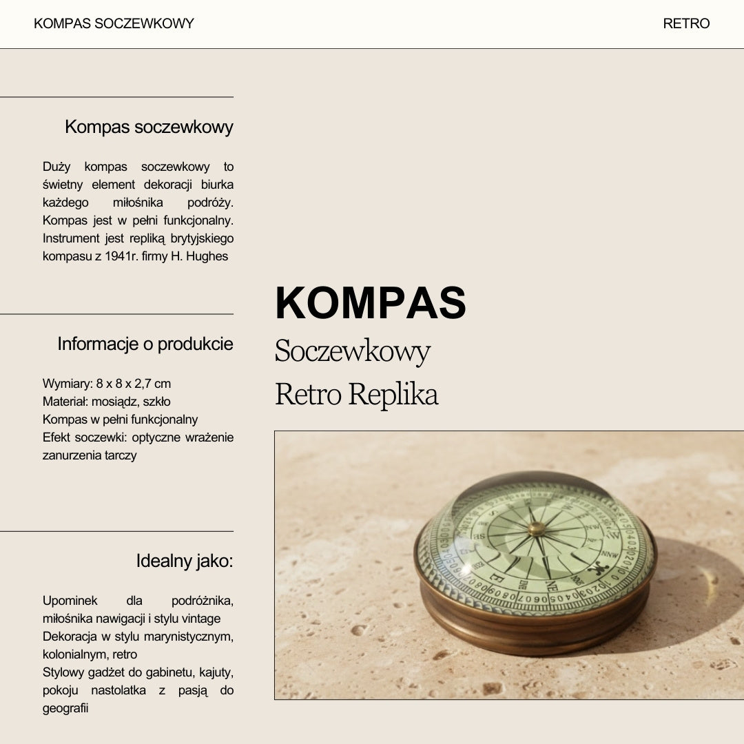 Mässingslinskompass – Retroreplik - NC2511