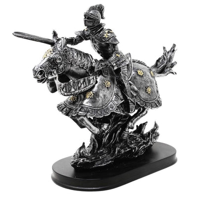 Figur Riddare till häst 31cm – handmålad polyresin – MC-23152
