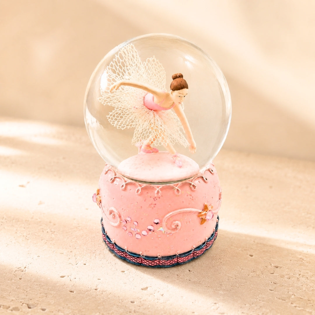 Speldosa med dansande ballerina i glaskula, 12cm - MG-19016