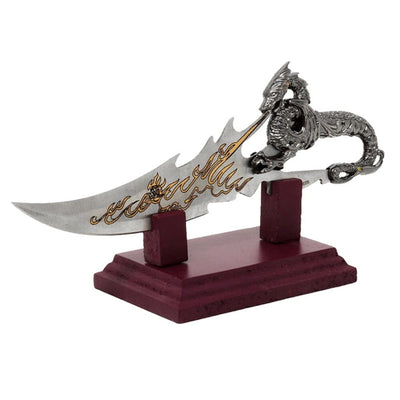 Dekorativ dolk drake på sockel 19 cm - fantasy - rostfritt stål – SW-185