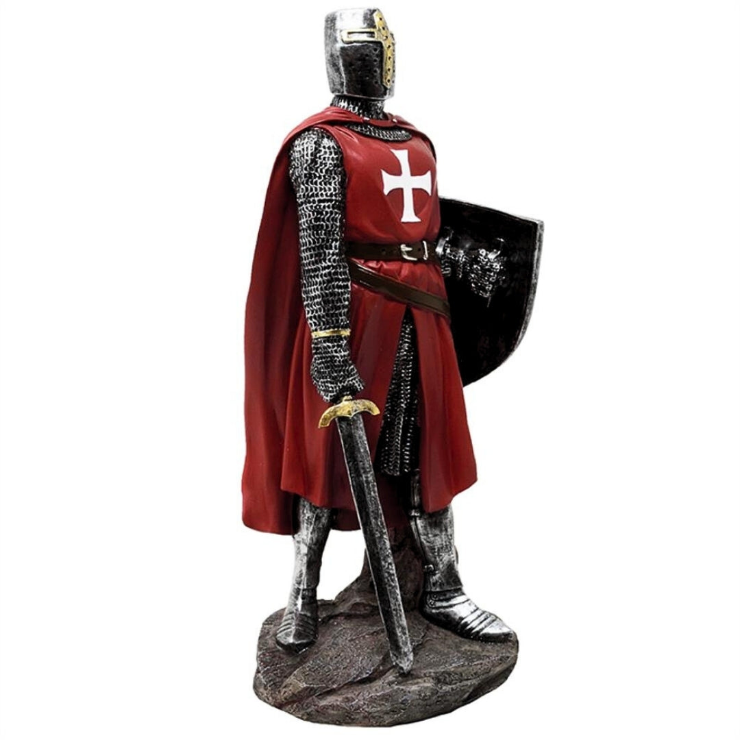 30 cm stor korsriddarfigur i polyresin med möjlighet till personlig gravyr
