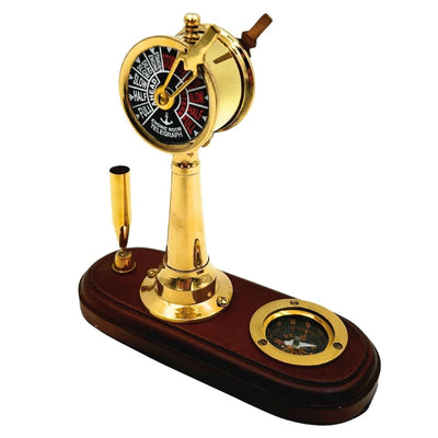 Elegant skrivbordsset – Maskintelegraf, kompass, pennhållare – TT018