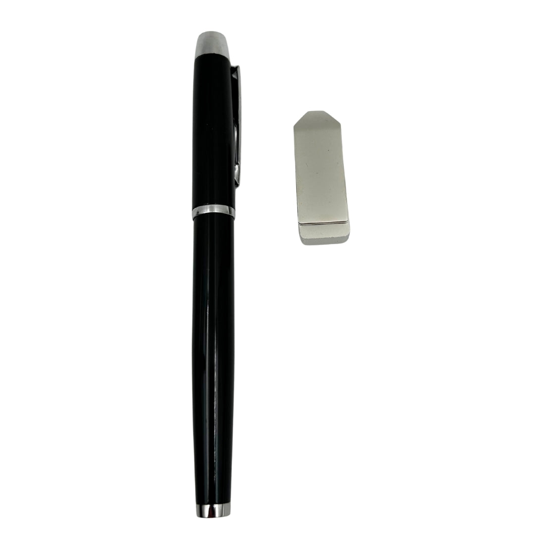 Elegant premium-presentset – A5-anteckningsbok med penna och USB-minne 16GB i ask – svart-guld – EE9