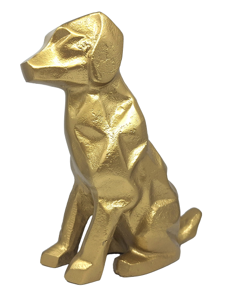 Gyllene dekorativ figur hund - DOG2