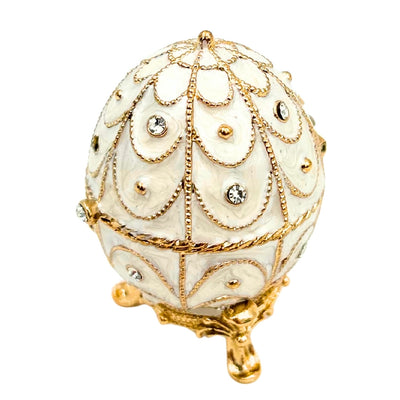 Exklusivt Fabergéägg-skrin i metall med kristaller - B0748-17WH