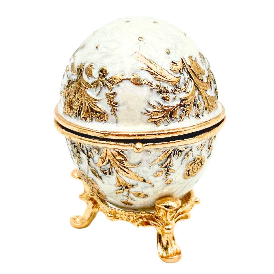 Exklusivt Fabergéägg-skrin i metall med kristaller - B0794-00