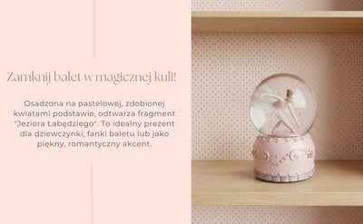 Speldosa med dansande ballerina i glaskula, 12cm - MG-19016