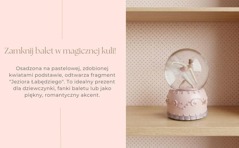 Speldosa med dansande ballerina i glaskula, 12cm - MG-19016